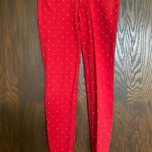 Old navy pixie pants red white polka dot